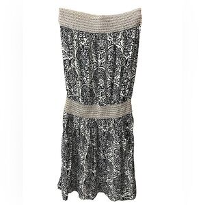 5th & Love EUC Strapless Boho style dress. Size XL. Black & white paisley print.